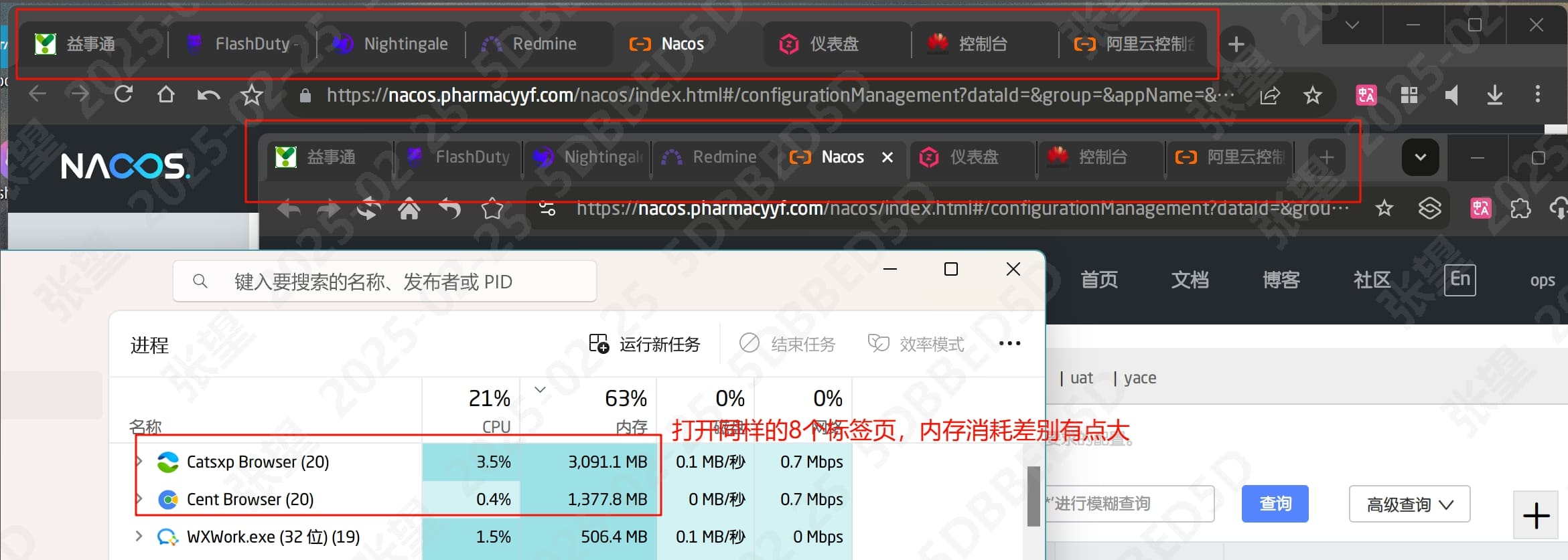 内存占用对比图
